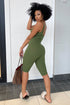 Basic Tank Skinny Midi Romper - Olive - KNOWSTYLE - EDGE - EDGEONLINESTORE